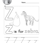 Letter Z Alphabet Activity Worksheet   Doozy Moo Inside Z Letter Tracing