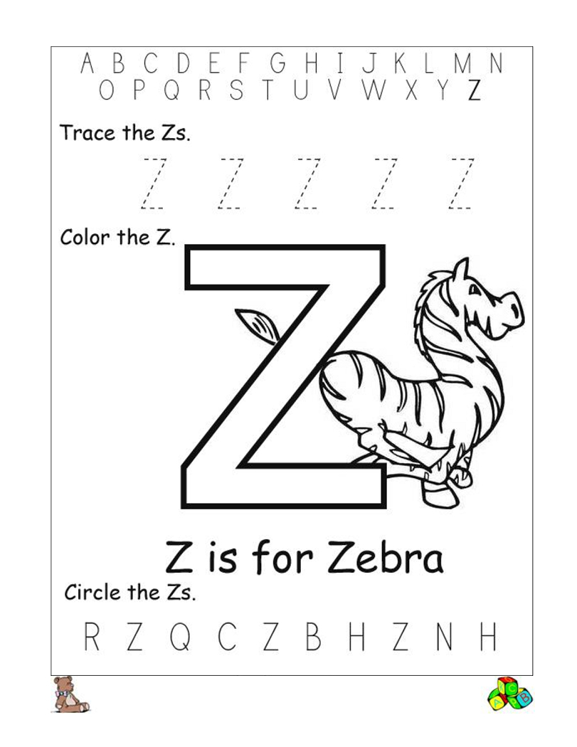 Letter Z Worksheets | Preschool Letters, Reading Worksheets with Letter Z Worksheets Pre K