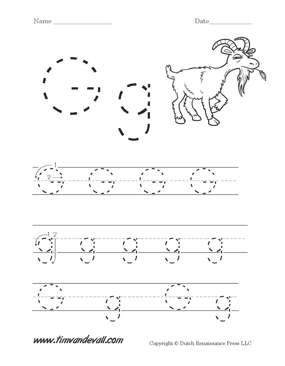 Letters Worksheets For Preschoolers Letter G Worksheets with Letter G Tracing Preschool