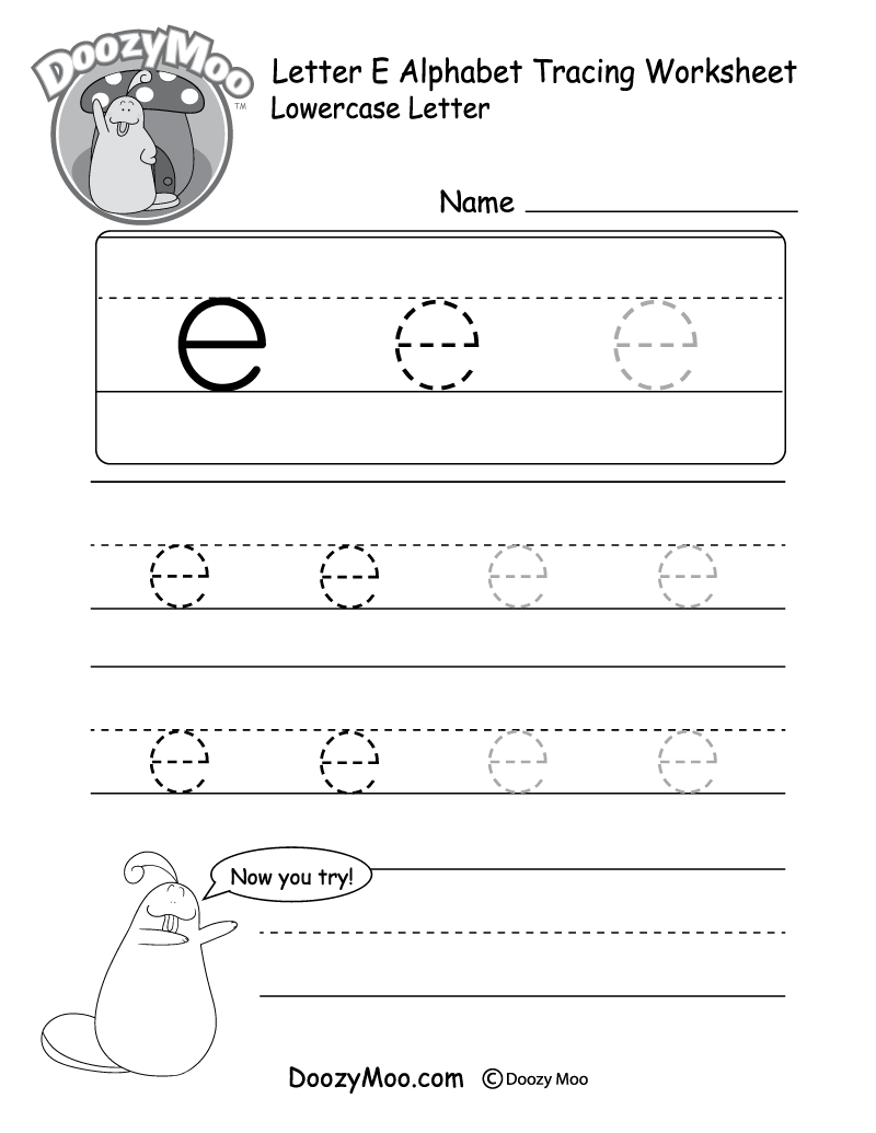 Lowercase Letter &amp;quot;e&amp;quot; Tracing Worksheet | Lowercase Letters for Letter E Worksheets Tracing