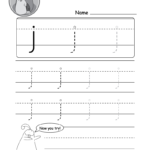 Lowercase Letter "j" Tracing Worksheet   Doozy Moo Throughout Tracing Letter J Preschool