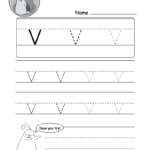 Lowercase Letter "v" Tracing Worksheet   Doozy Moo With Letter V Tracing Sheet