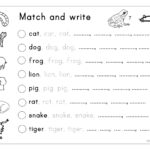 Matching, Letter Tracing, Writing   Animals   English Esl With Name Tracing And Copying Worksheets
