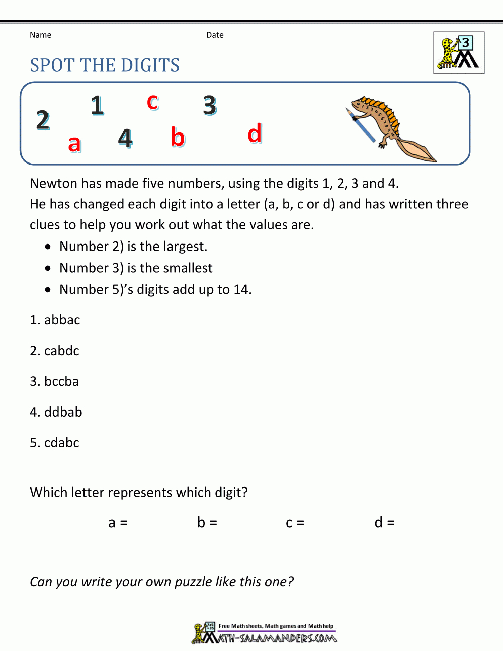 Math Logic Problems inside Letter Logic Worksheets Answers