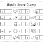 Middle Sound Stamp.pdf | Word Work Kindergarten With Letter Identification Worksheets Pdf