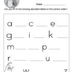 Missing Letter Worksheets (Free Printables)   Doozy Moo For Alphabet Worksheets Preschool Pdf