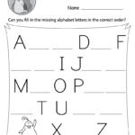 Missing Letter Worksheets (Free Printables)   Doozy Moo Regarding Alphabet Worksheets For Nursery Pdf