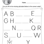 Missing Letter Worksheets (Free Printables)   Doozy Moo With Regard To Alphabet Exercise Worksheets