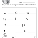 Missing Letter Worksheets (Free Printables)   Doozy Moo Within Alphabet Worksheets For Kindergarten A To Z Pdf