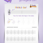 Music Written Activity For Kids Tracing The Treble Clef Pertaining To Benefits Of Name Tracing