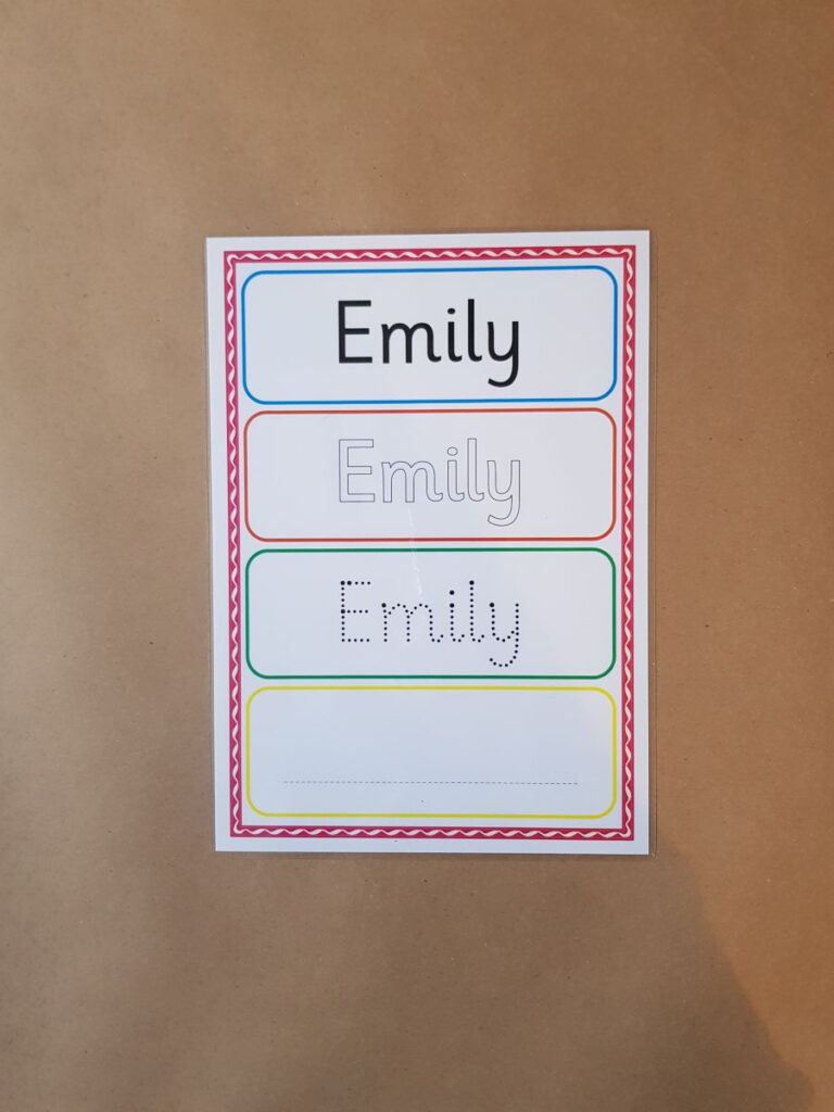 Name Tracing Card For Tracing Name Emily