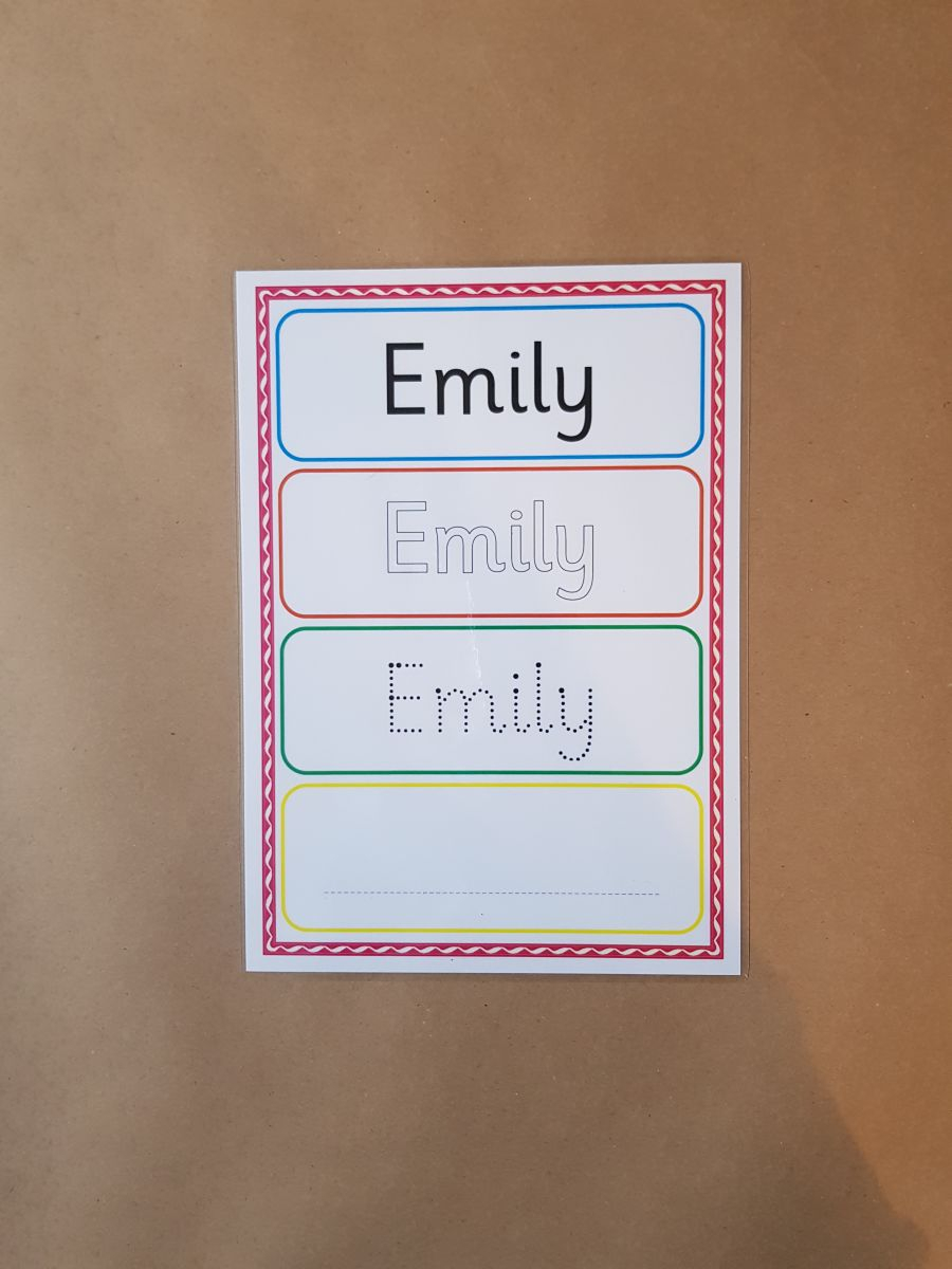 Name Tracing Card for Tracing Name Emily