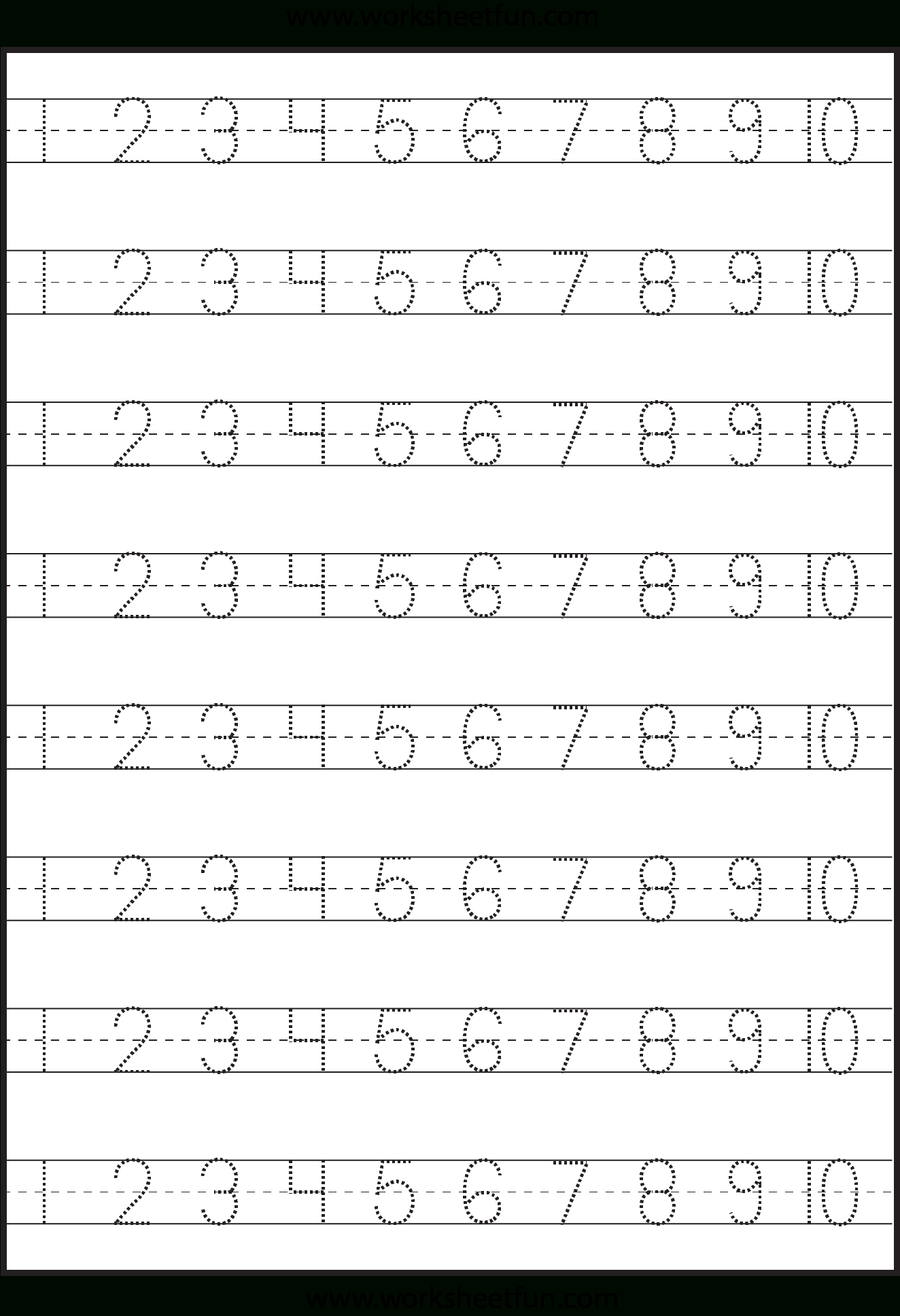 Number Tracing – 1-10 – Worksheet / Free Printable pertaining to Alphabet Number Tracing