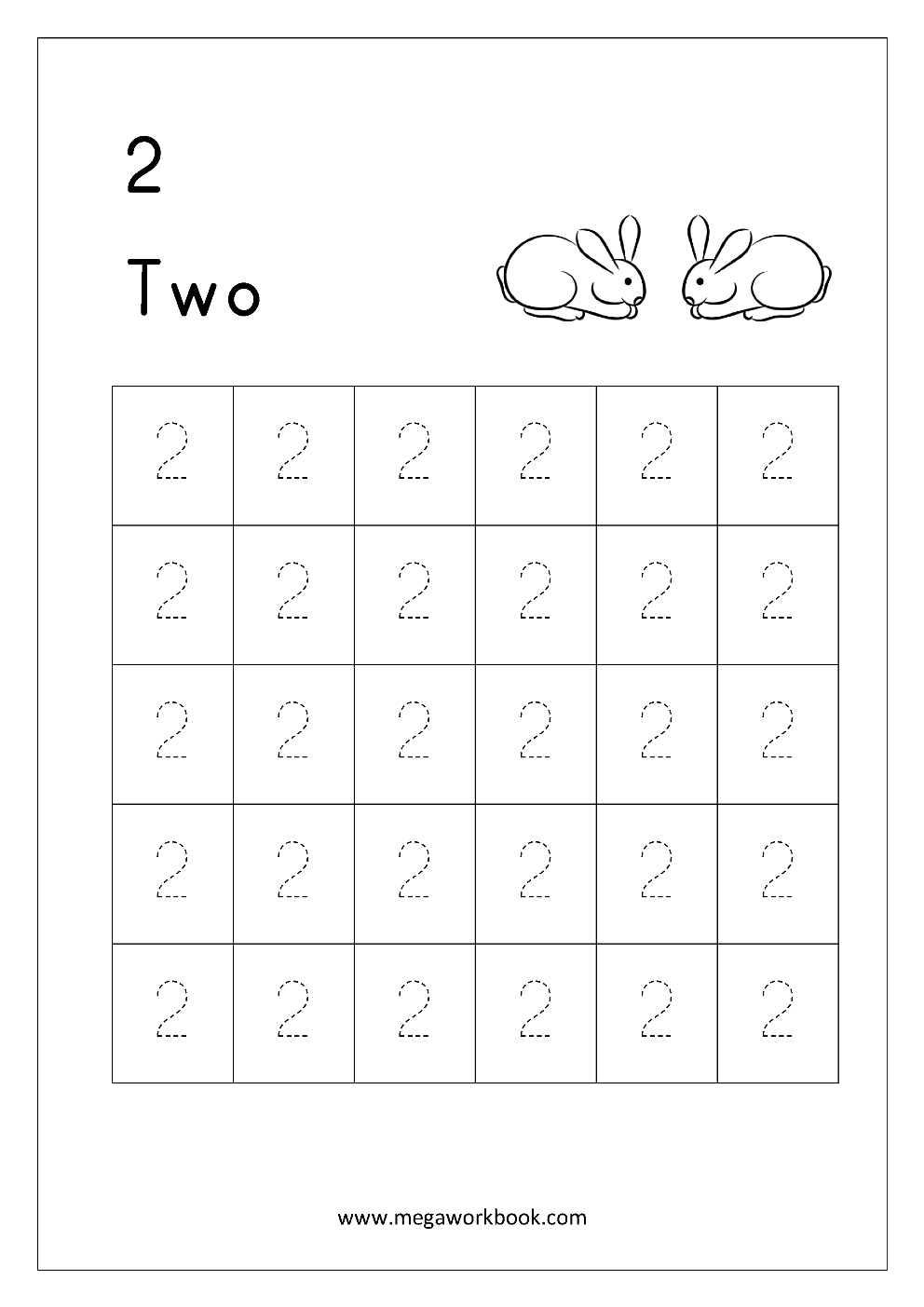 Number Tracing - Tracing Numbers - Number Tracing Worksheets intended for Letter 2 Tracing