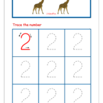 Number Tracing   Tracing Numbers   Number Tracing Worksheets With Letter 2 Tracing
