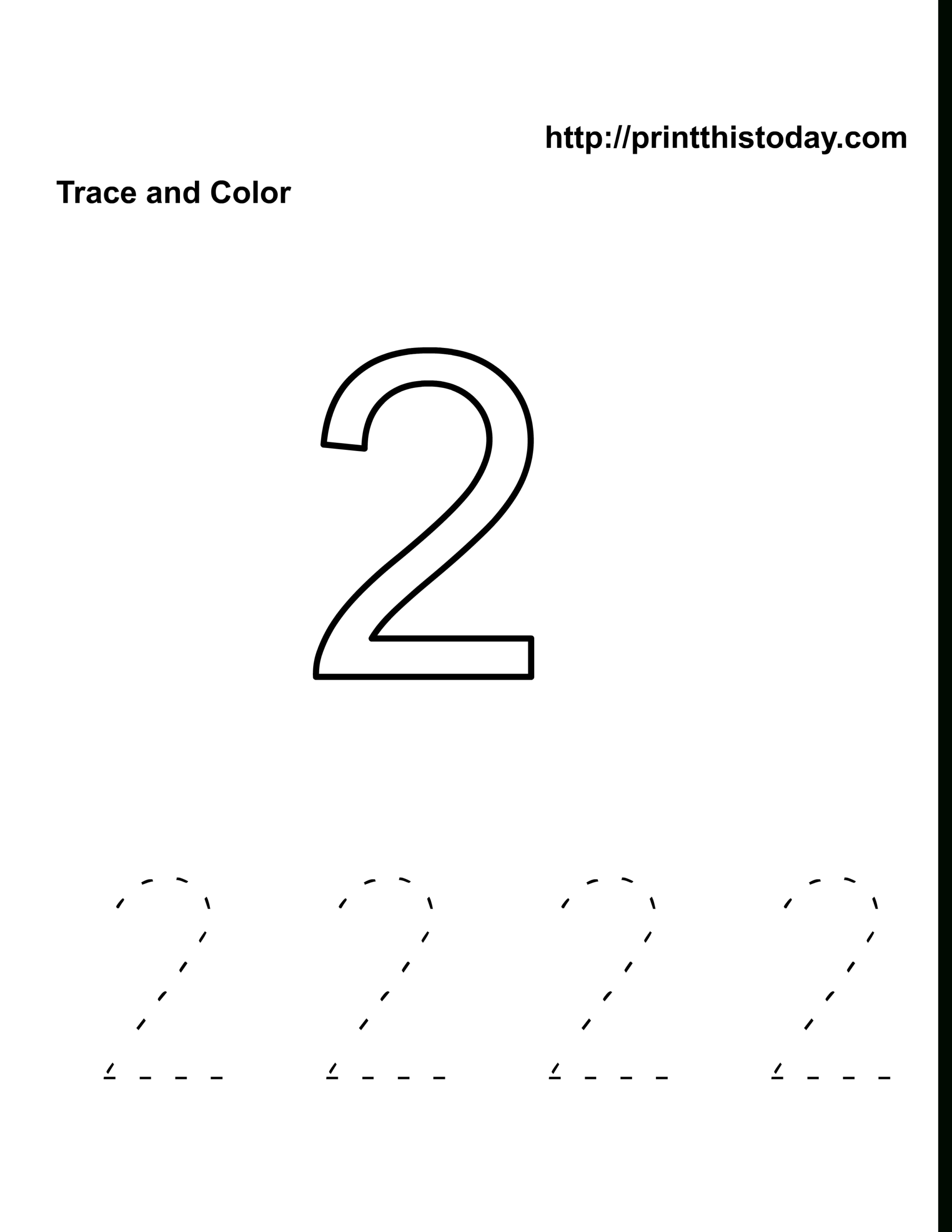 Number Two Tracing And Coloring Worksheets (2) | Crafts And throughout Letter 2 Tracing