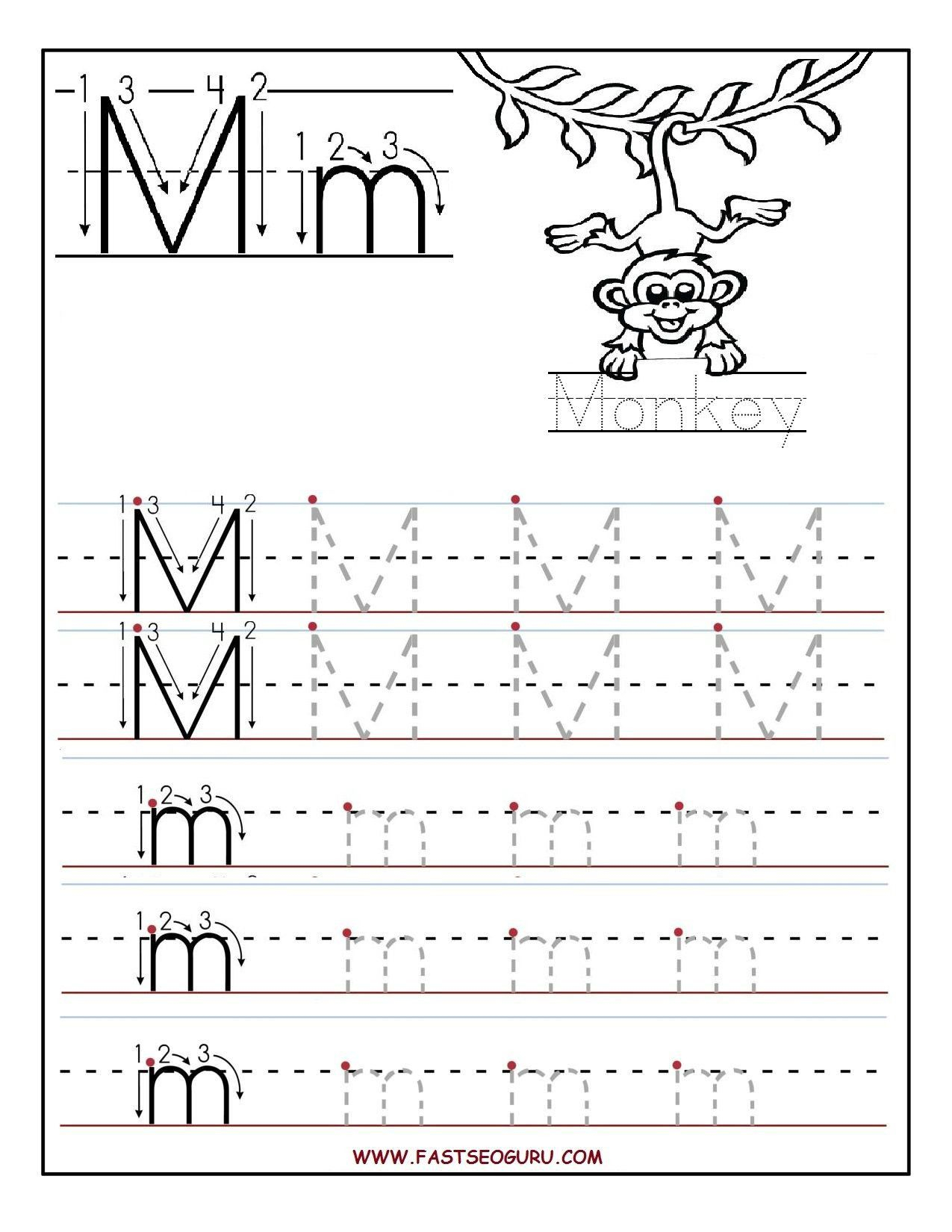 Pin On Kindergarten inside Letter M Tracing Worksheets Preschool