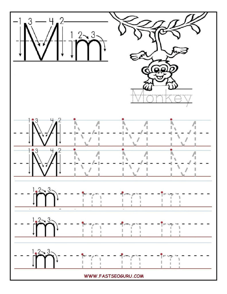 Pin On Kindergarten Intended For Letter M Tracing Sheets