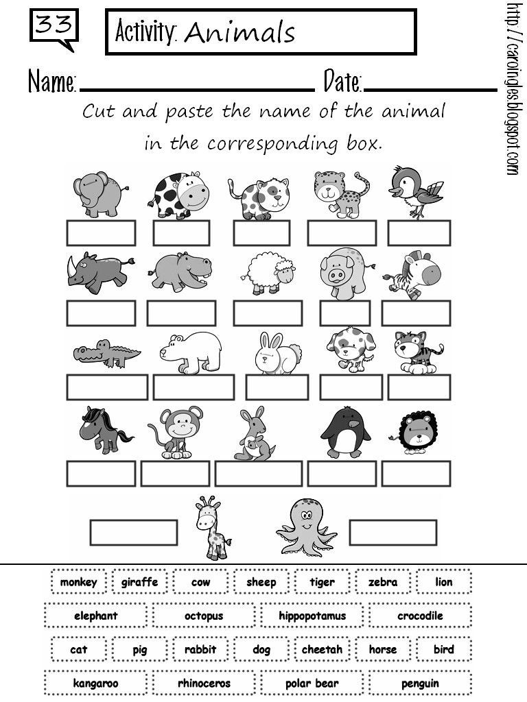 Plenty Of Vocabulary Worksheets: Animals, Body, Alphabet within Alphabet Vocabulary Worksheets