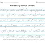 Practice Handwriting Alphabet Worksheet Regarding Tracing Name David