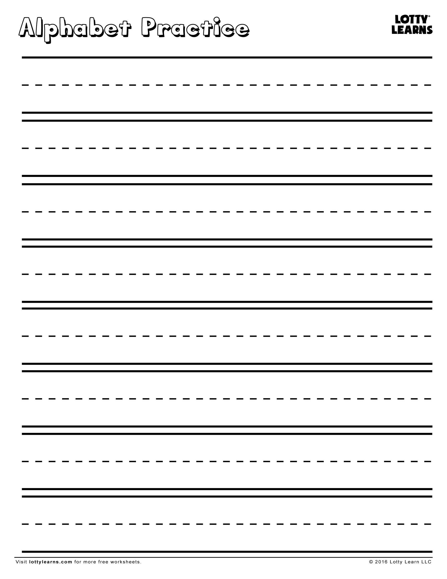 Practice Makes Perfect! Blank Alphabet Practice Sheet in Name Tracing With Blank Lines