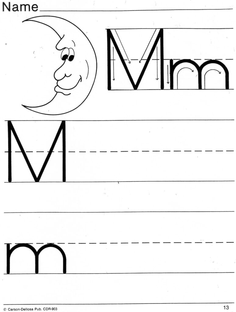 Practice Sheets For Parents Intended For Letter Tracing M