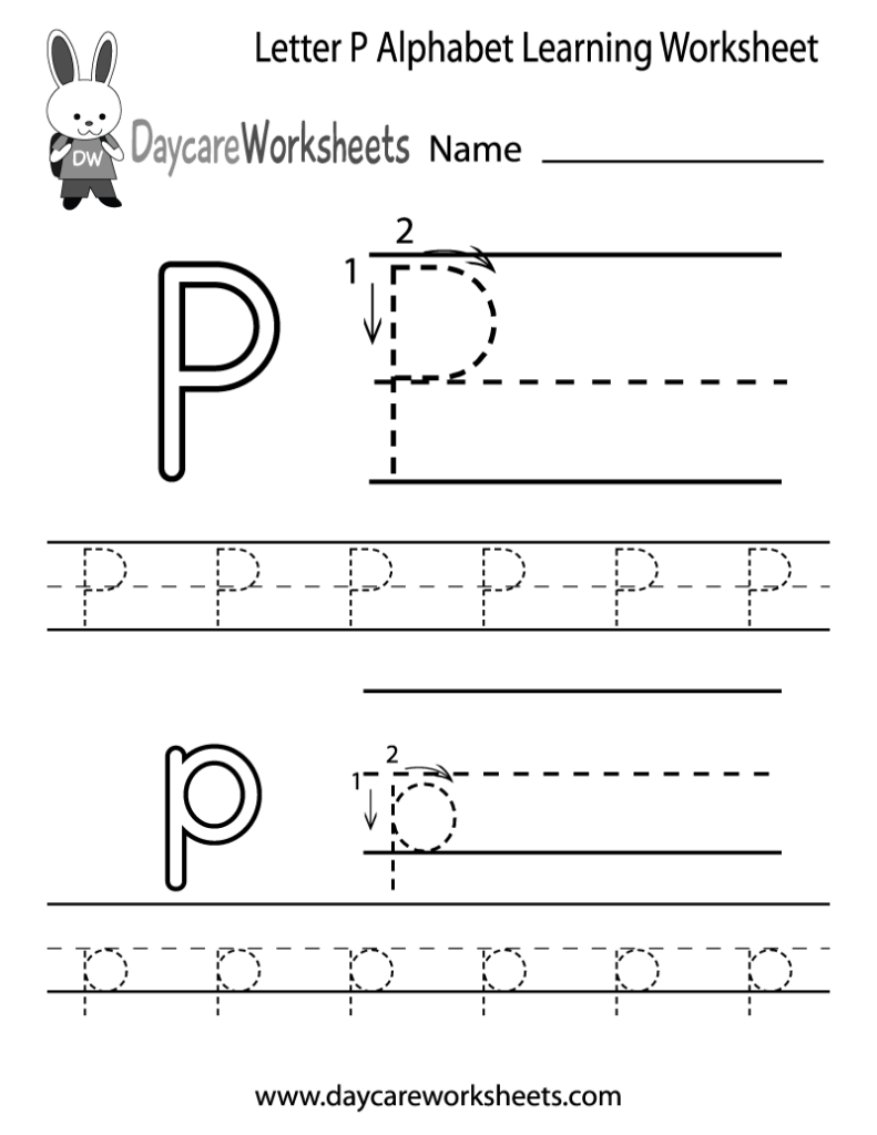 Preschool Alphabet Worksheets | Learning Worksheets With Regard To Letter P Tracing Paper