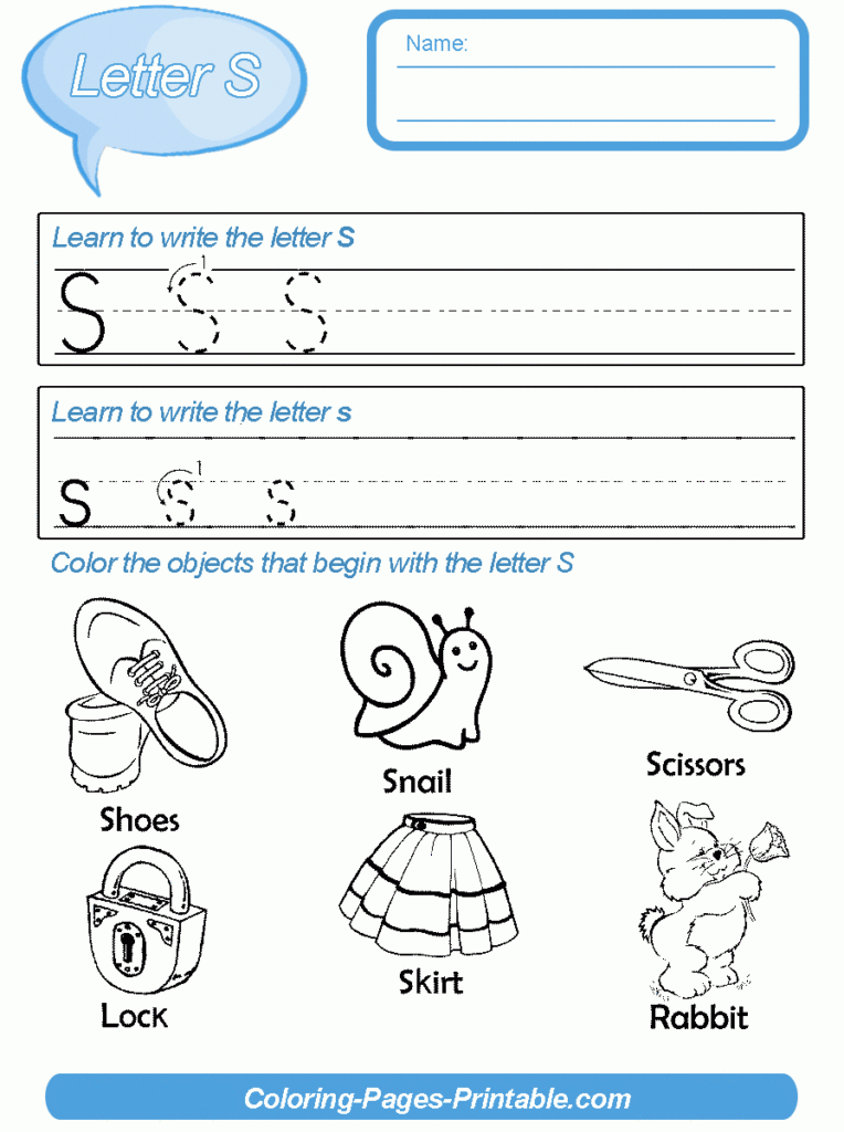 Preschool Coloring Pages   English Letters || Coloring Pages Regarding Letter S Worksheets For Pre K