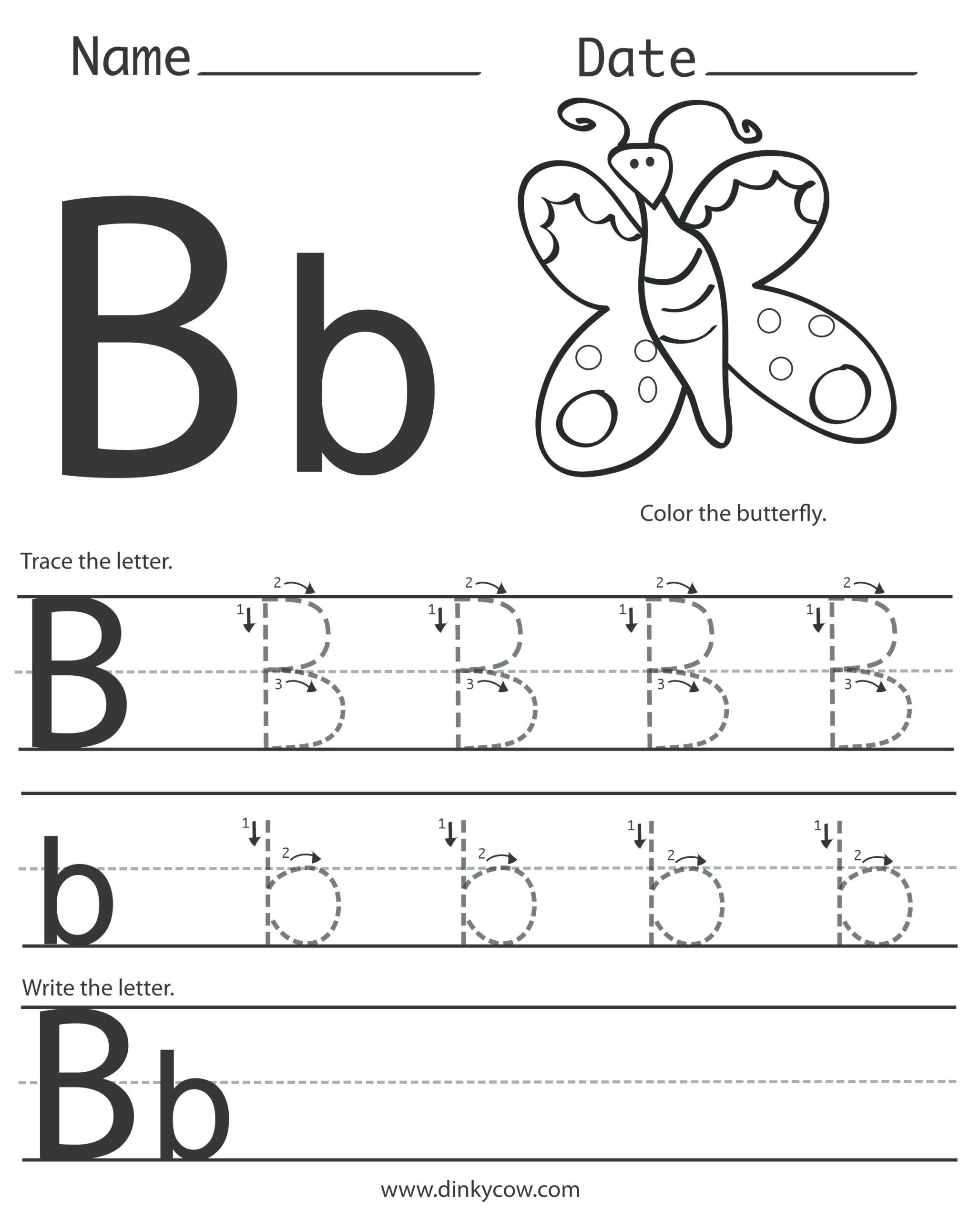 Preschool Letter B Letter B Preschool Letter Tracing regarding Letter B Worksheets For Kindergarten Pdf