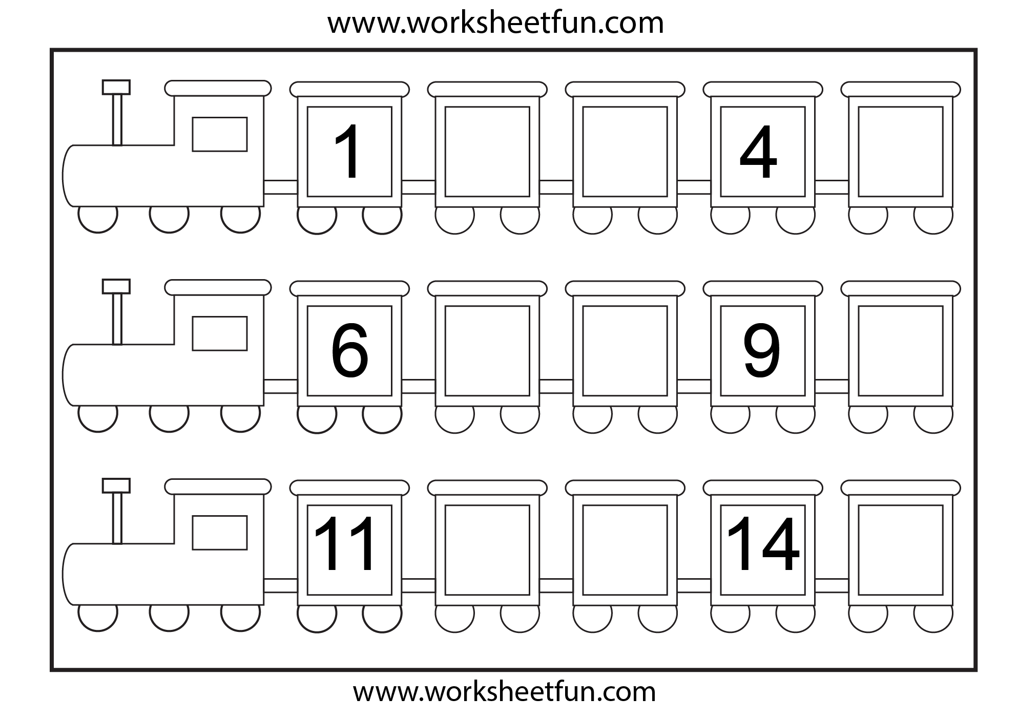 Preschool Missing Number Worksheets | Number Train – Missing regarding Alphabet Tracing Train