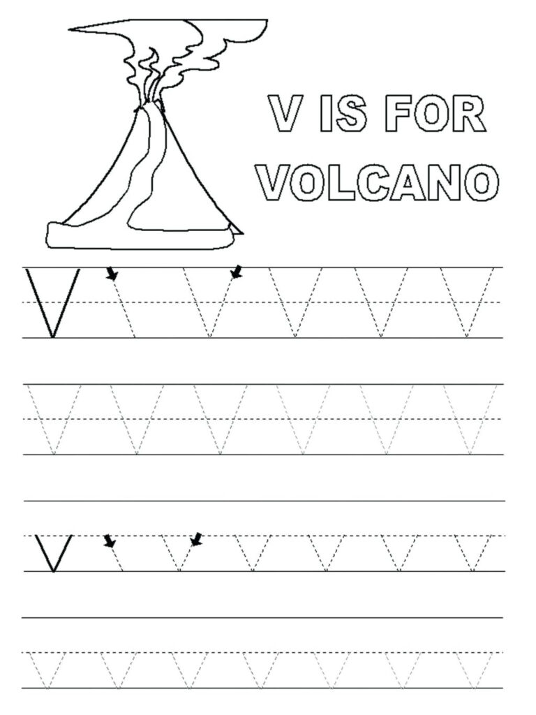Preschool Worksheets With The Letter V   Clover Hatunisi Pertaining To Letter V Tracing Sheet