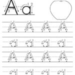 Printable Letter A Tracing Worksheet With Number And Arrow Intended For Alphabet Handwriting Worksheets With Arrows