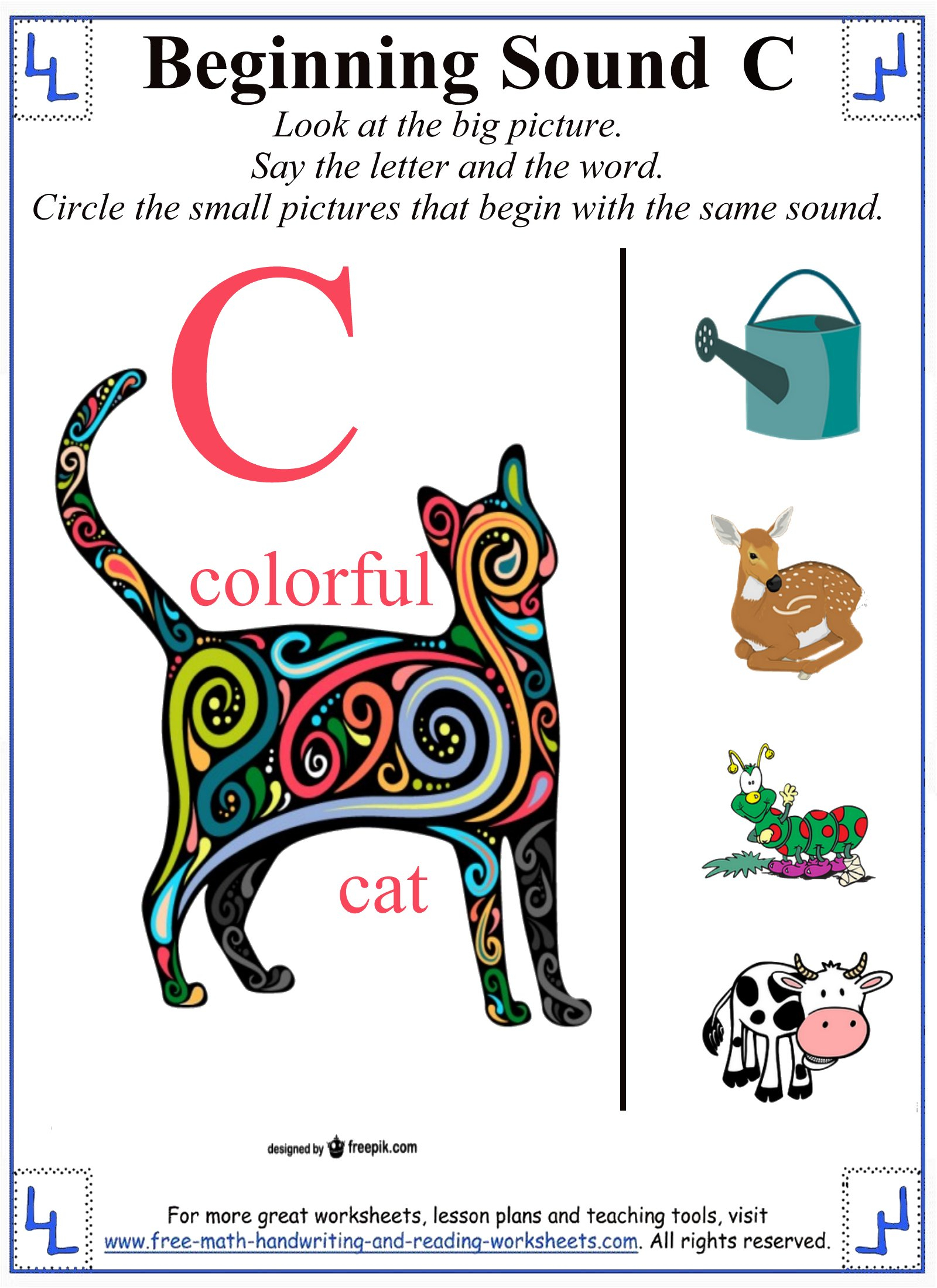 Printable Letter C Worksheets &amp;amp; Activities within Letter C Worksheets For First Grade