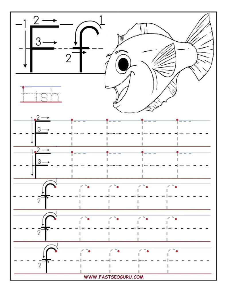 Printable Letter F Tracing Worksheets For Preschool Within Letter F Worksheets For Pre K