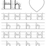 Printable Letter H Tracing Worksheet With Number And Arrow In Letter H Worksheets For Pre K