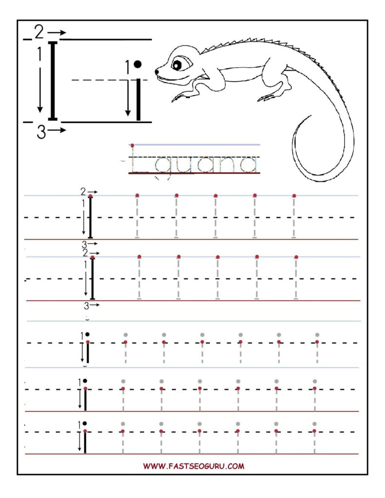Printable Letter I Tracing Worksheets For Preschool Throughout Letter I Tracing Sheet