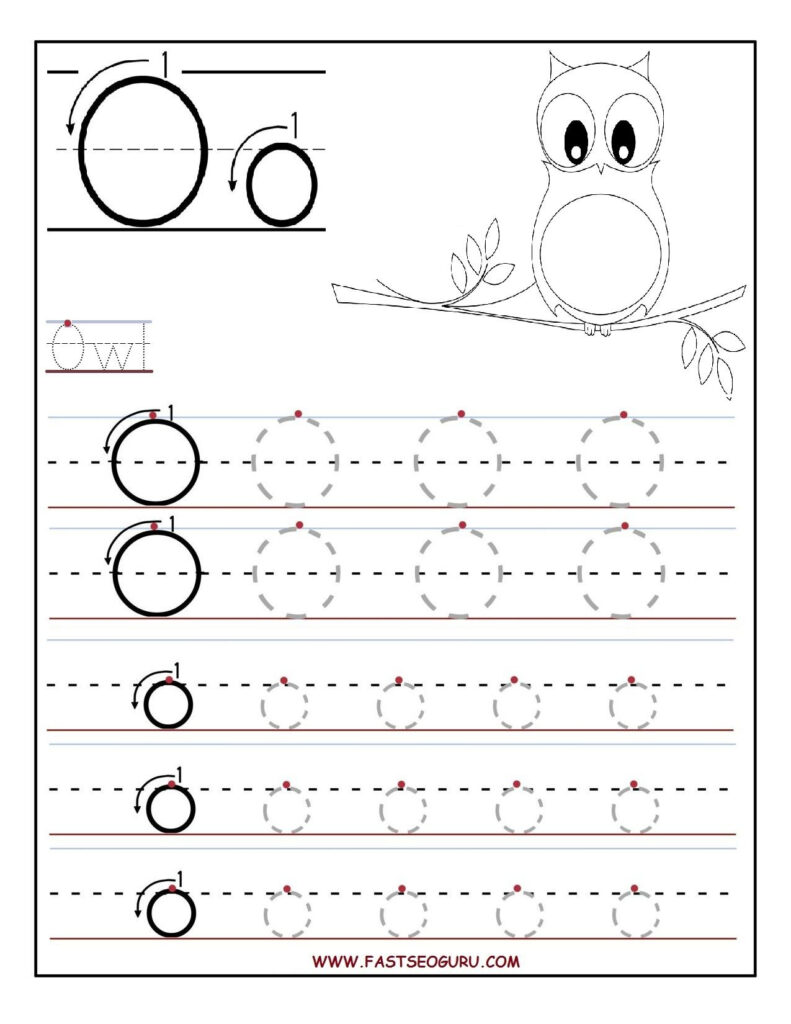 Printable Letter O Tracing Worksheets For Preschool Regarding Letter O Tracing Printable