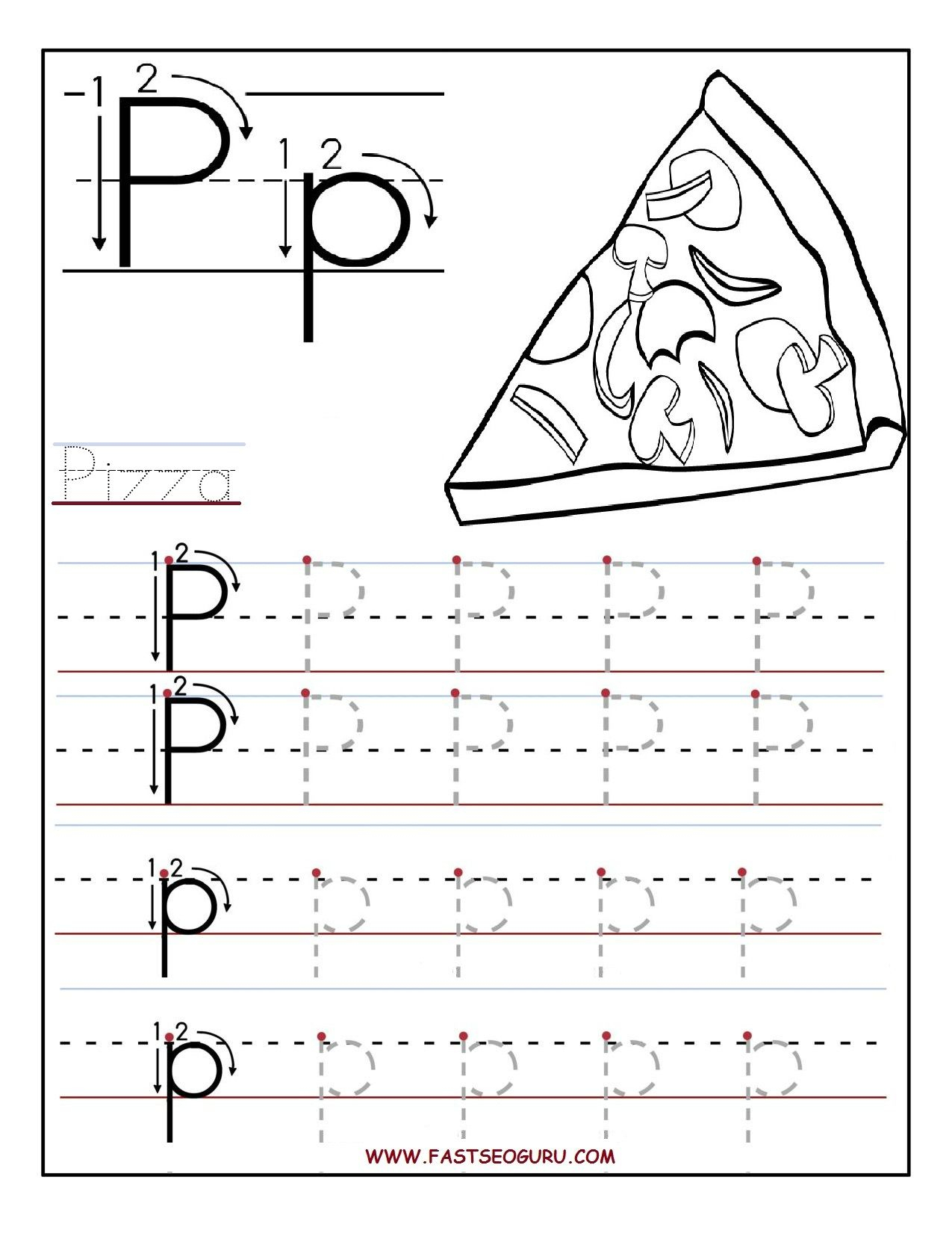 Printable Letter P Tracing Worksheets For Preschool in Letter P Tracing Sheet