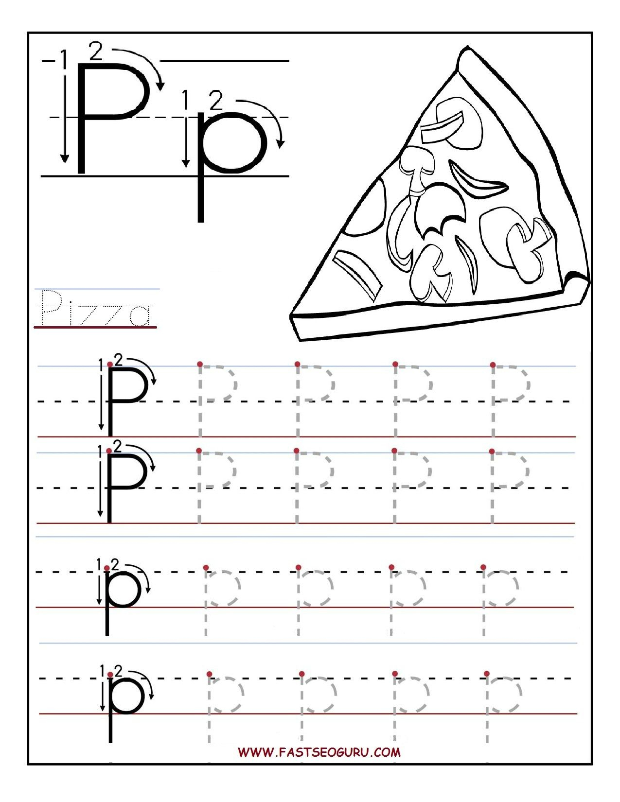 Printable Letter P Tracing Worksheets For Preschool regarding Letter P Tracing Printable