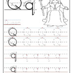 Printable Letter Q Tracing Worksheets For Preschool With Letter O Tracing Printable