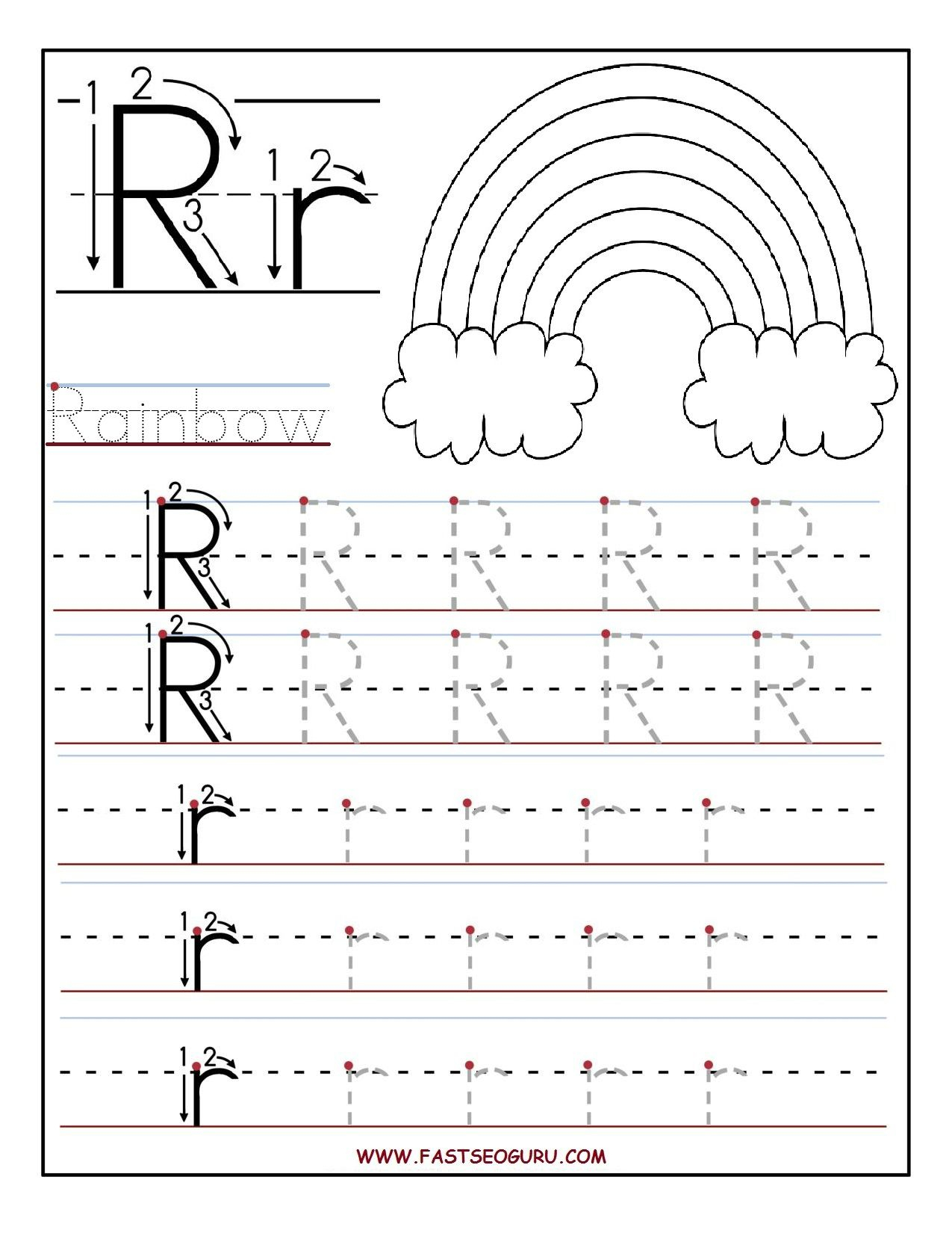 Printable Letter R Tracing Worksheets For Preschool | Letter intended for Letter I Tracing Page