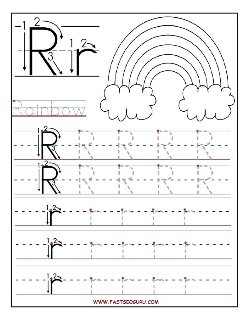Printable Letter R Tracing Worksheets For Preschool | Letter Pertaining To Alphabet Worksheets Grade R