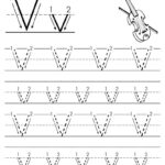 Printable Letter V Tracing Worksheet With Number And Arrow Intended For Letter V Tracing Sheet