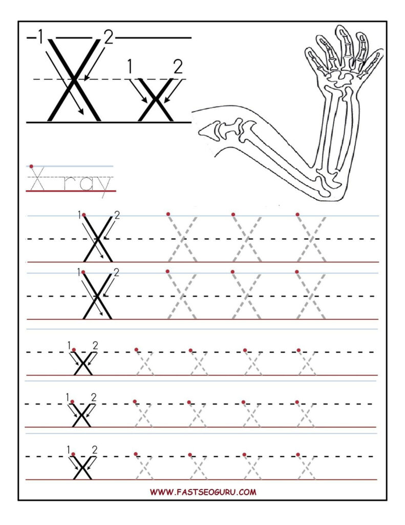 Printable Letter X Tracing Worksheets For Preschool With Regard To Tracing Alphabet X