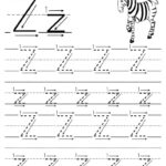 Printable Letter Z Tracing Worksheet With Number And Arrow Intended For Letter Z Tracing Worksheets Preschool