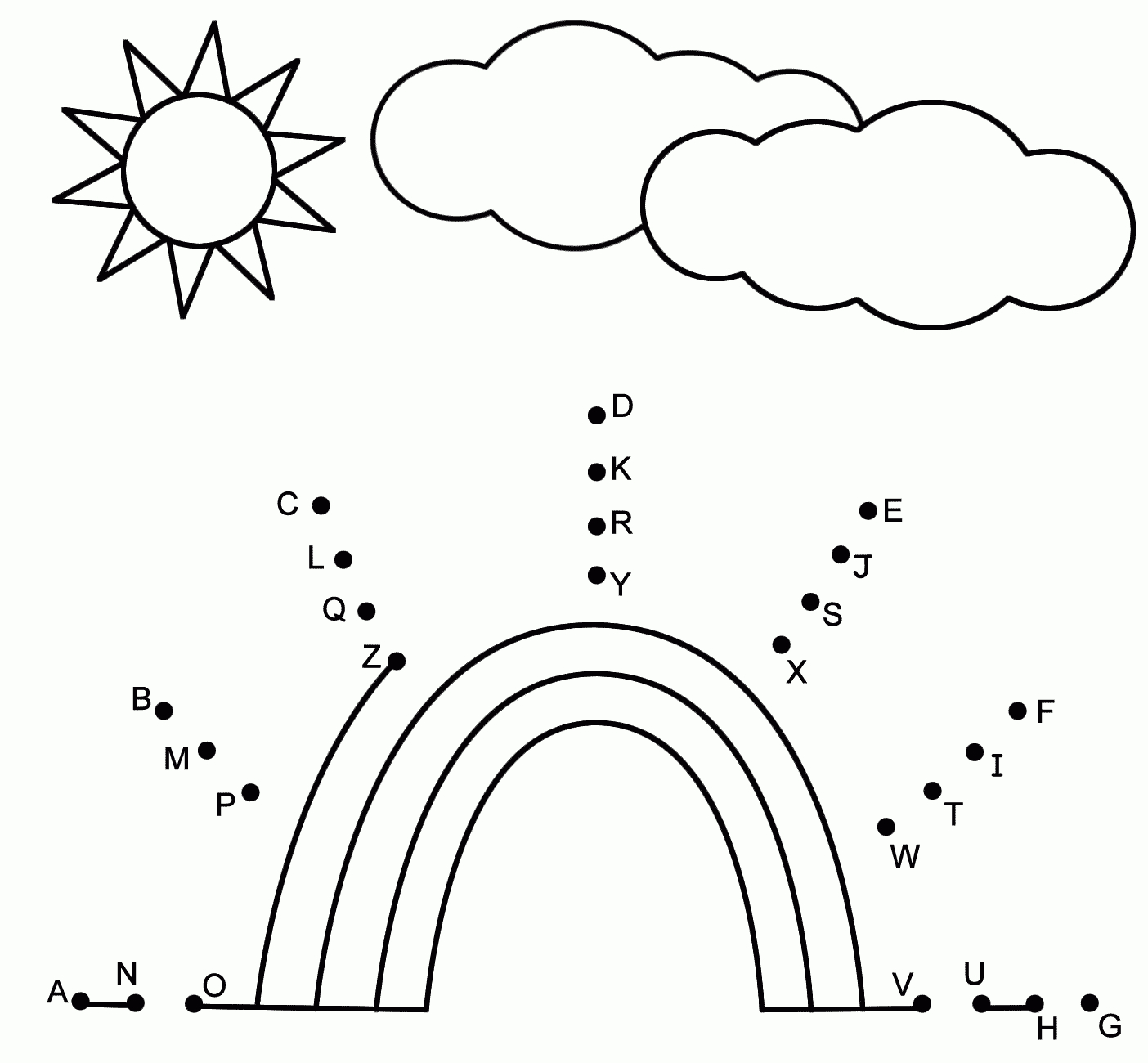 Rainbow Connect The Dots | Dot Worksheets, Connect The Dots with regard to Alphabet Worksheets Dot To Dot