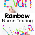 Rainbow Name Tracing Activity   Preschool Inspirations Regarding Name Tracing Colored
