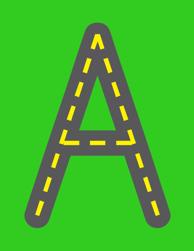 Road Letters | Lettering, Alphabet Preschool, Printable With Alphabet Tracing Road