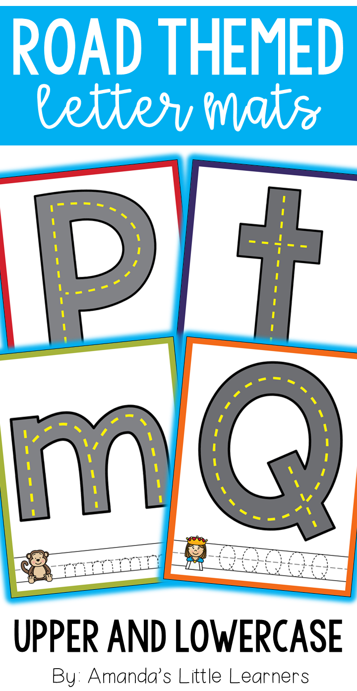 Road Themed Letter Mats - Playdough Or Cars | Letter Sounds in Alphabet Road Tracing Book