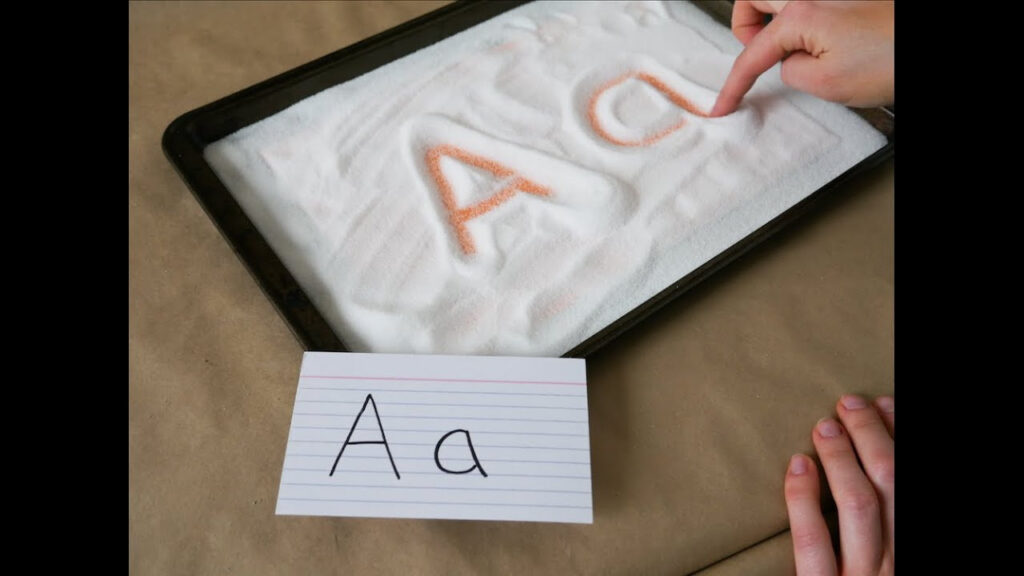 Salt Tray Writing | Preschool Activities Pertaining To Letter Tracing In Sand
